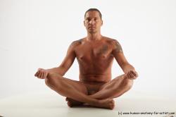 Nude Man White Sitting poses - simple Average Medium Brown Sitting poses - ALL Realistic